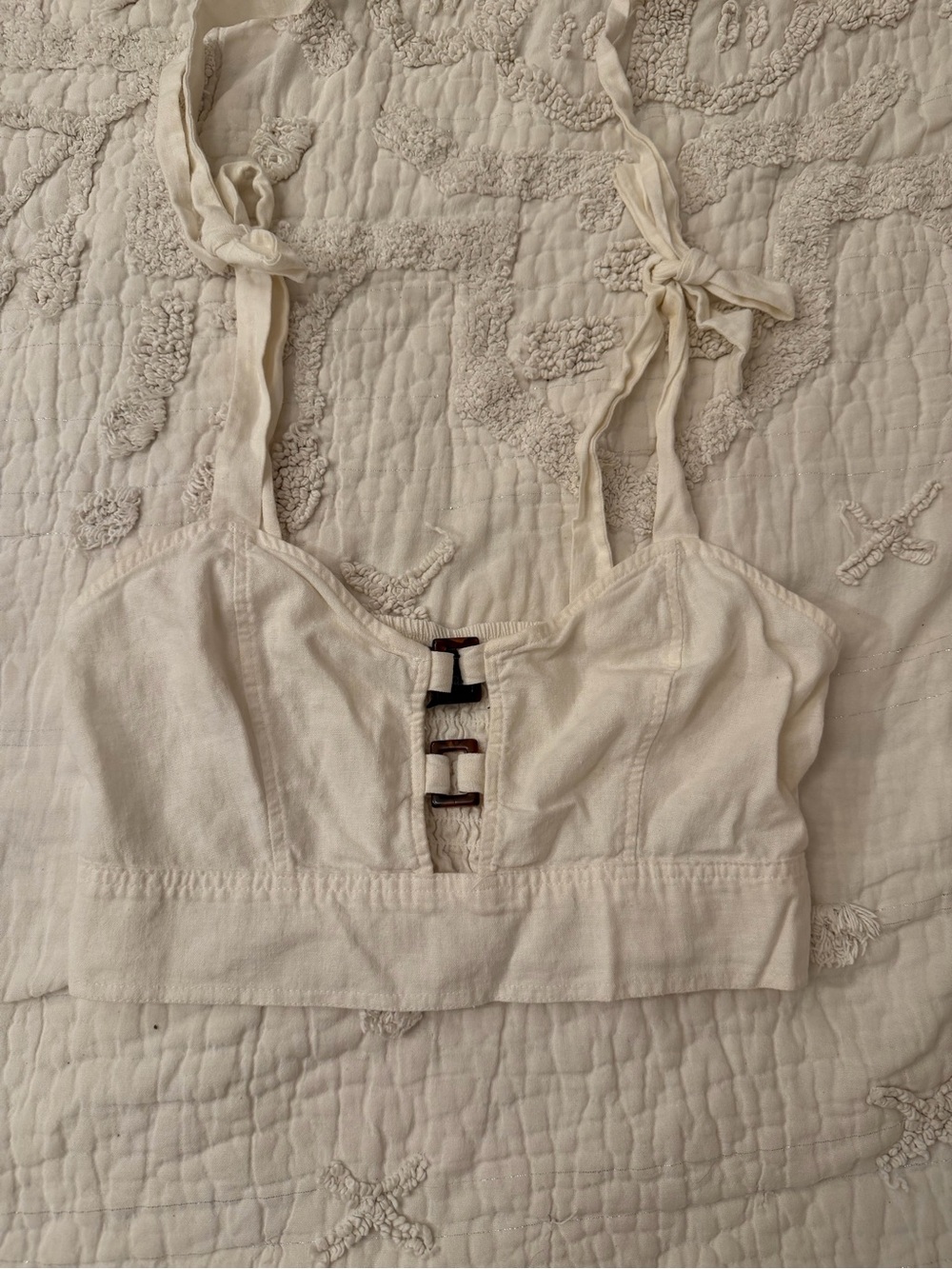 Wild fable white Tie-Strap Cropped Bustier Top